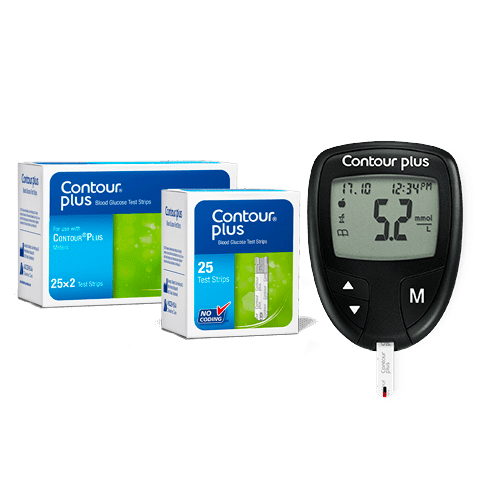 The CONTOUR PLUS blood glucose monitor